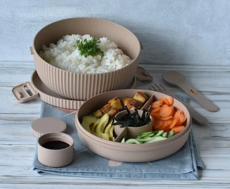 Lunchbox deluxe Bioloco 3 Lunchbox Deluxe Bowl terracotta con cibo bioloco