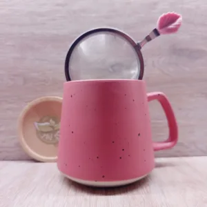 Tazze Infusiere e tisaniere 4 tazza da te stoneage youtea colore rosa antico con filtro e coperchio in bambu2